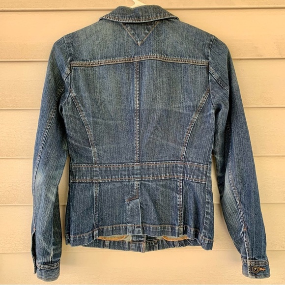 Tommy Hilfiger Dark Wash jean denim jacket women's size XS‎ EUC - Picture 7 of 7
